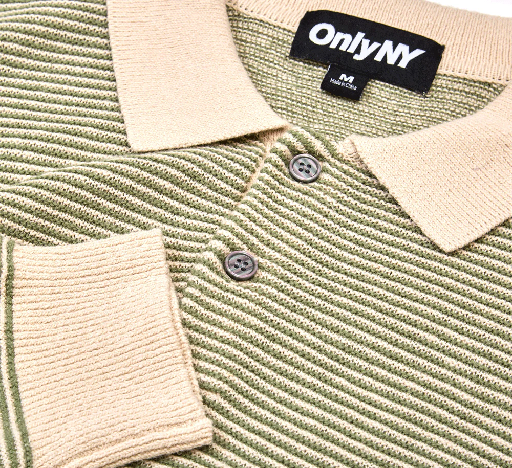 Linen Stripe Knit Polo - Image 2